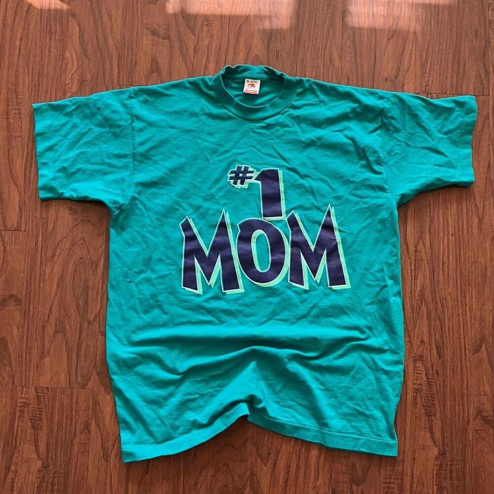 Fruit-of-the-loom Women's Blue and Green T-shirt